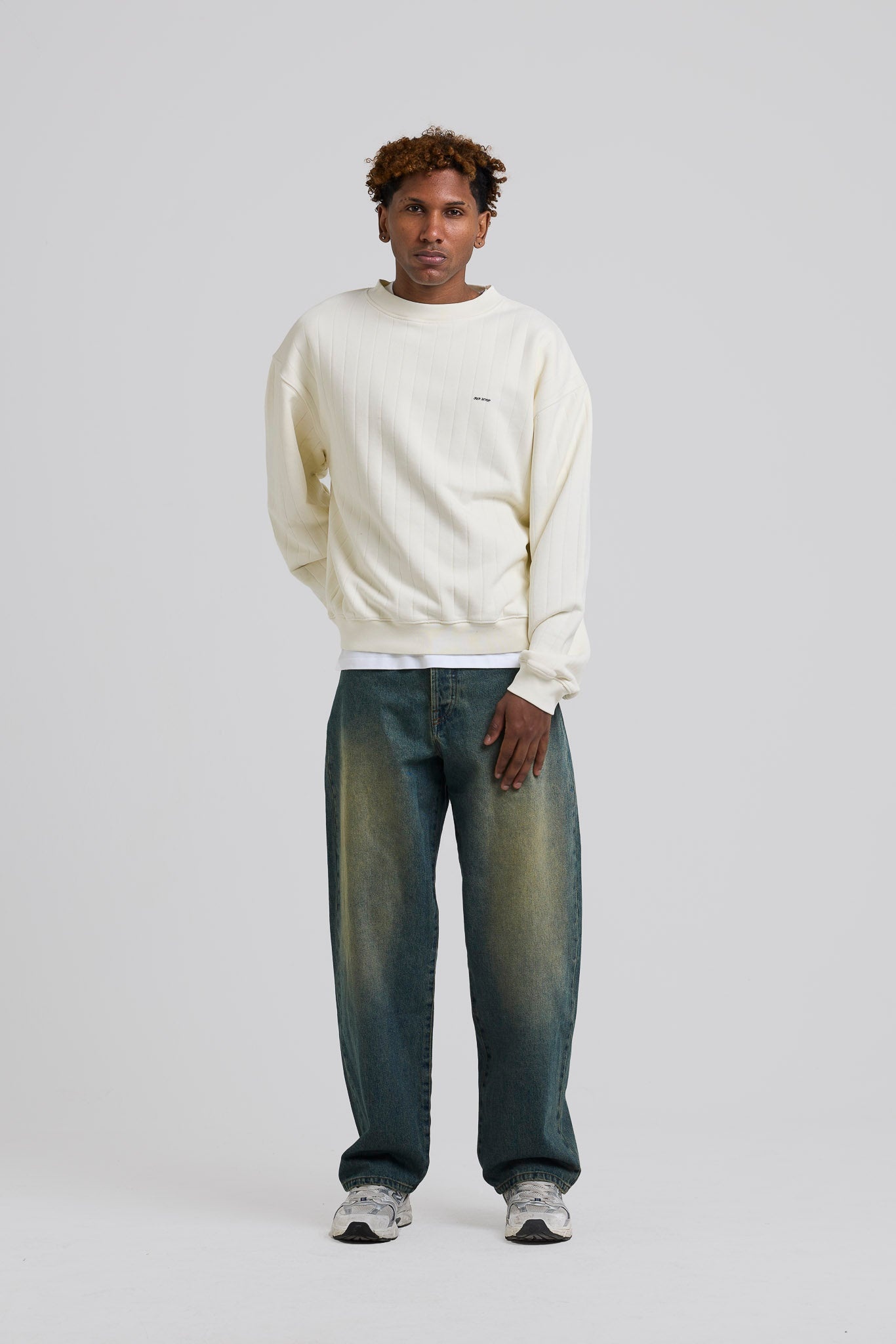 Arbor Antwerp Needle Drop Crewneck - Cream