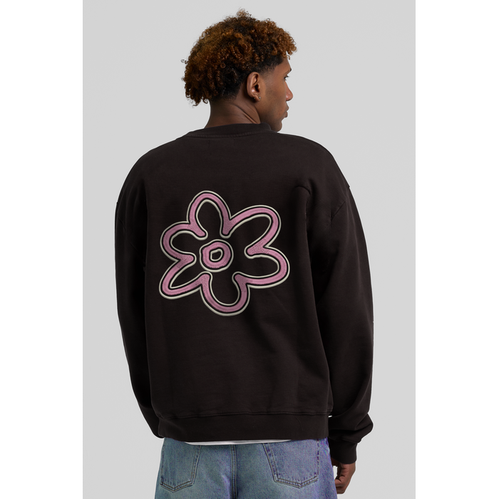 Arbor Antwerp Line Flower Crewneck - Brown