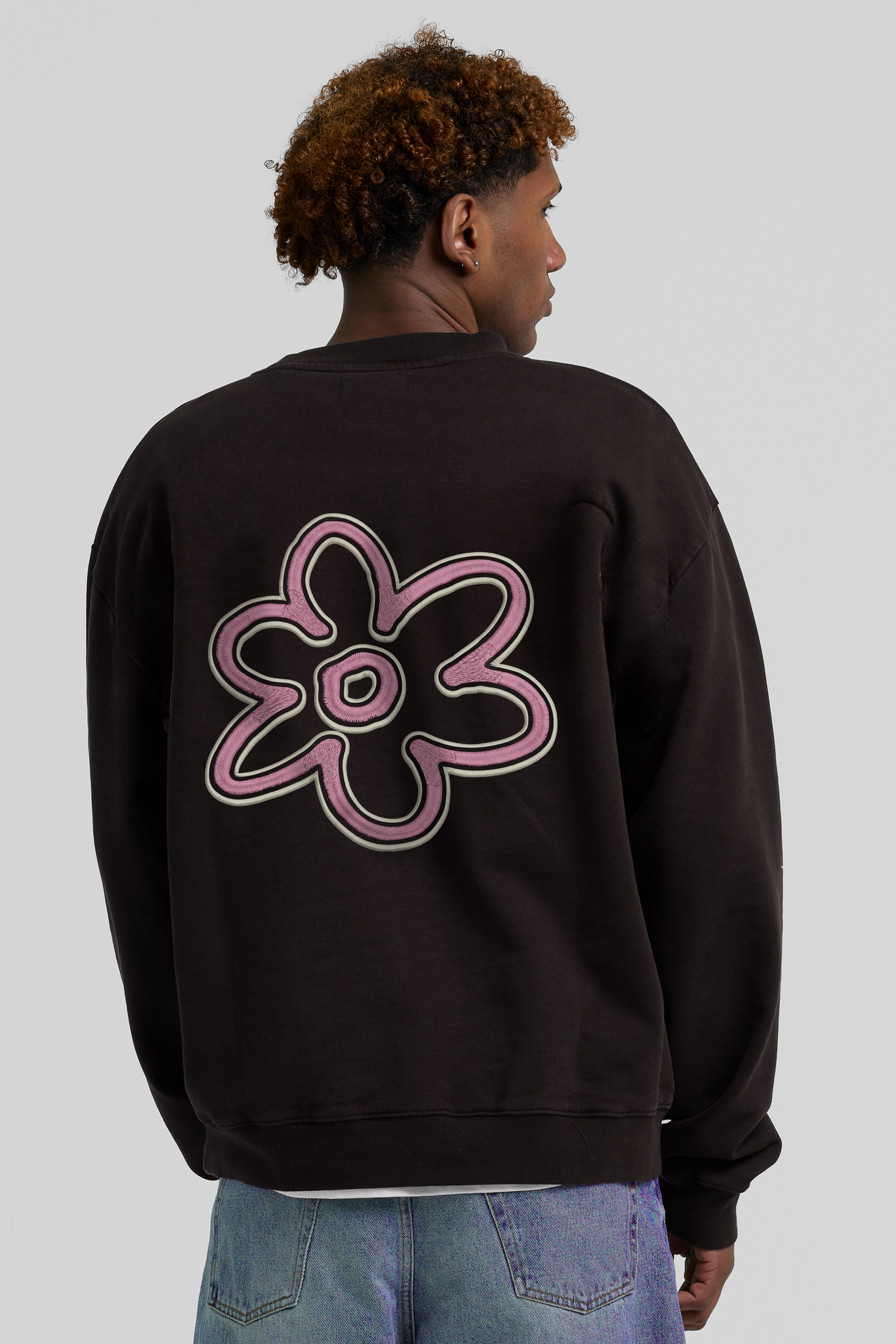 Arbor Antwerp Line Flower Crewneck - Brown