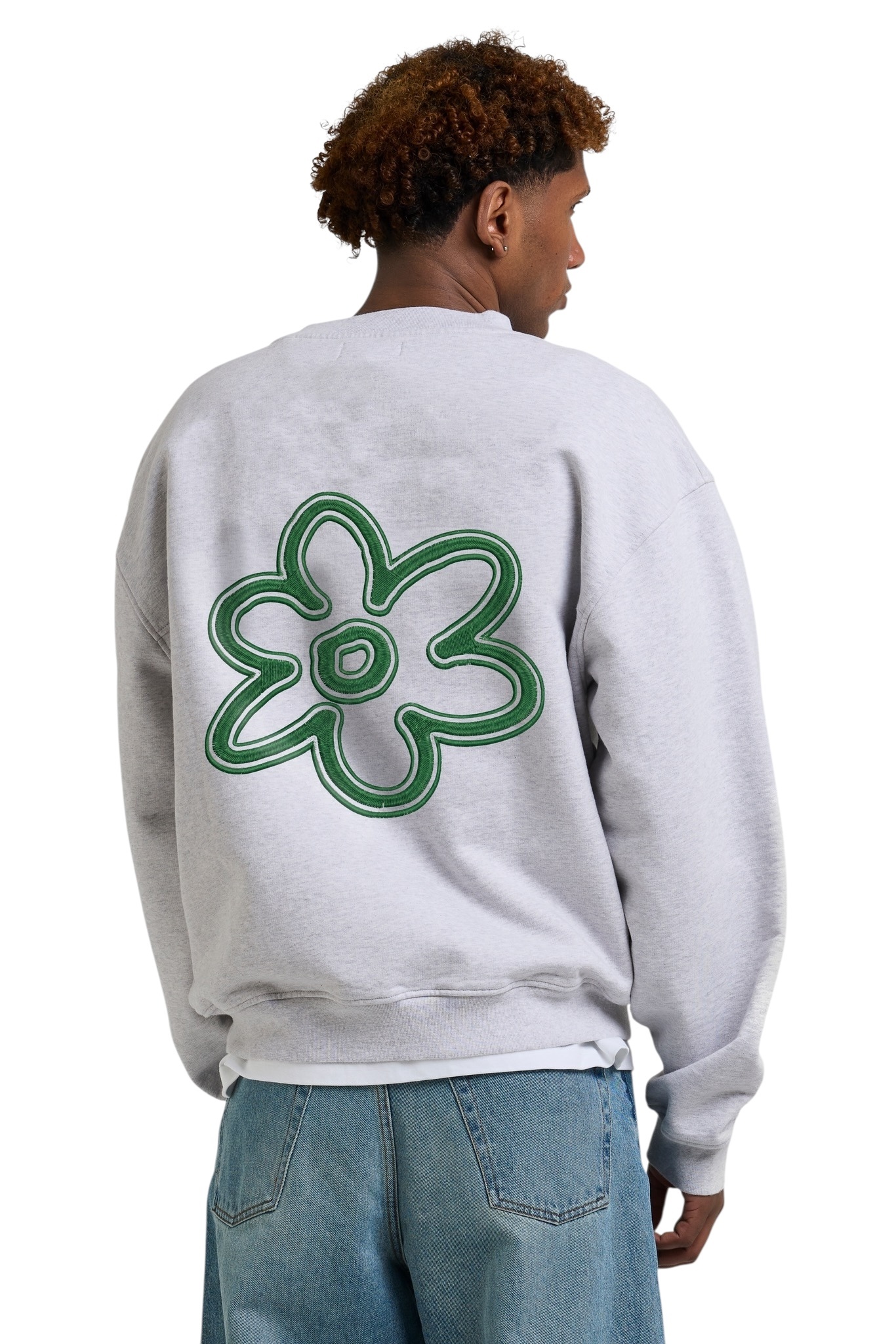 Arbor Antwerp Line Flower Crewneck - Melange