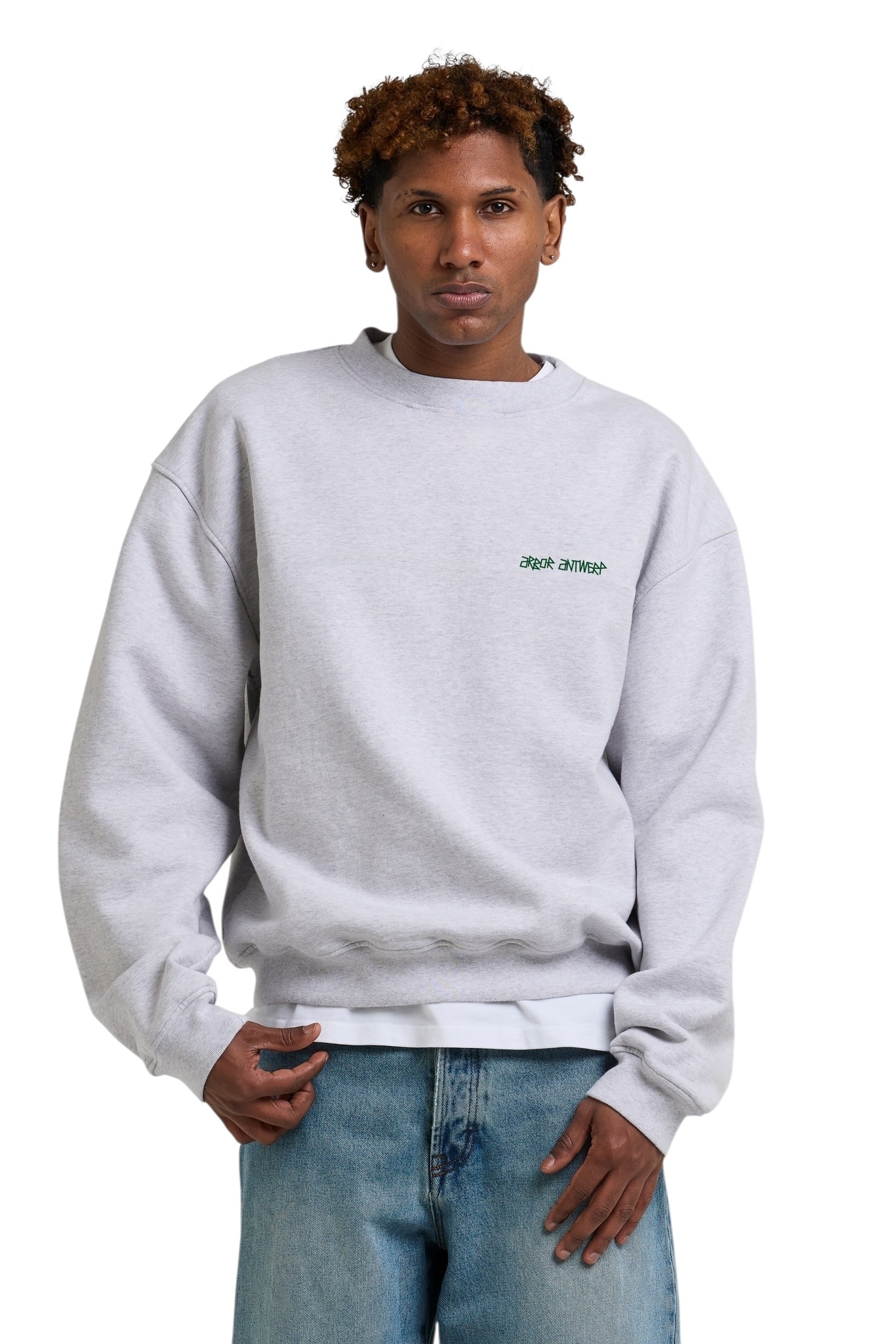 Arbor Antwerp Line Flower Crewneck - Melange