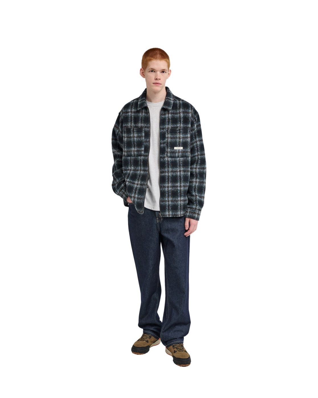 Element Fuzzy Check Zip - Brushed Plaid Dark Slate