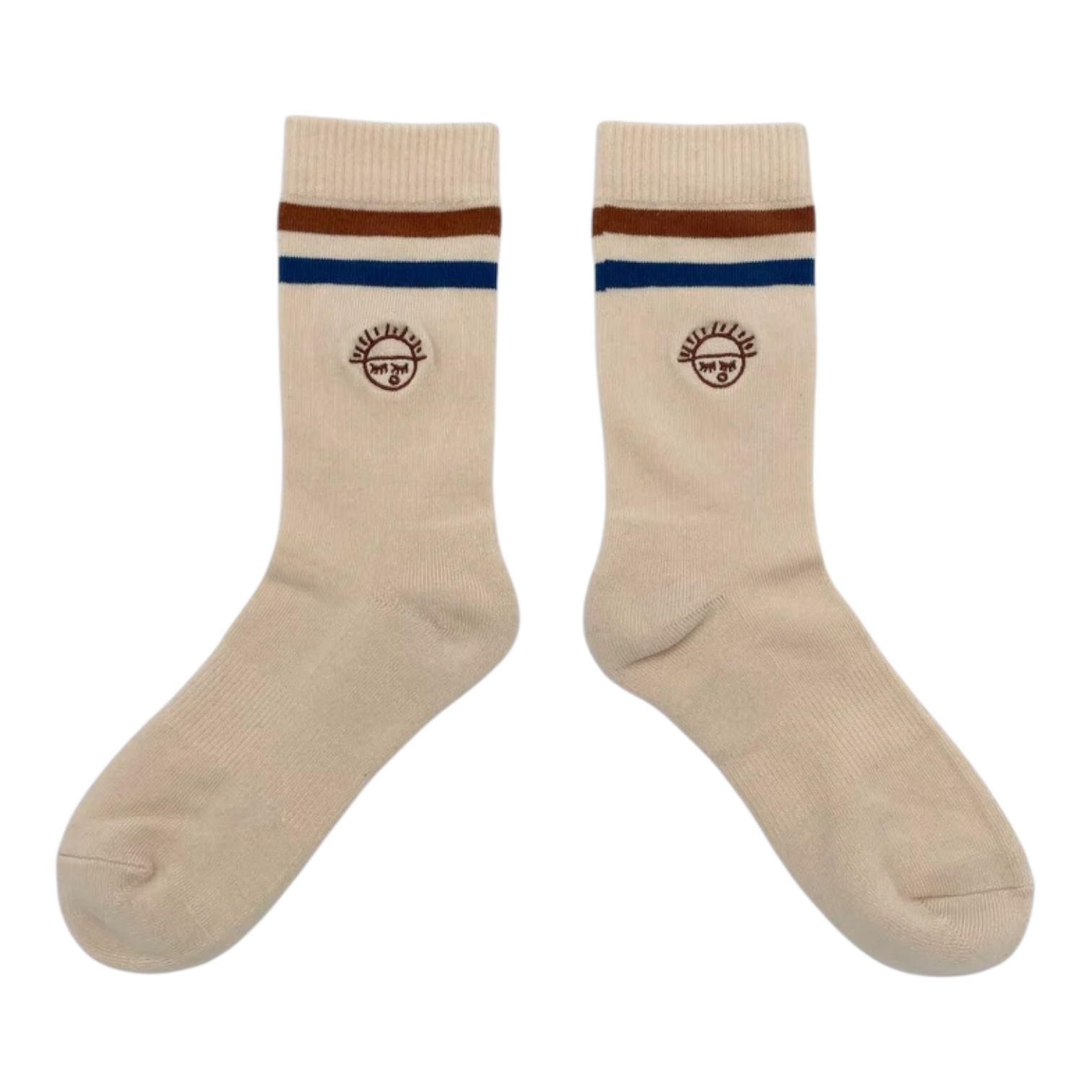Space For Creation Retro Line Sock - Coffee Cream