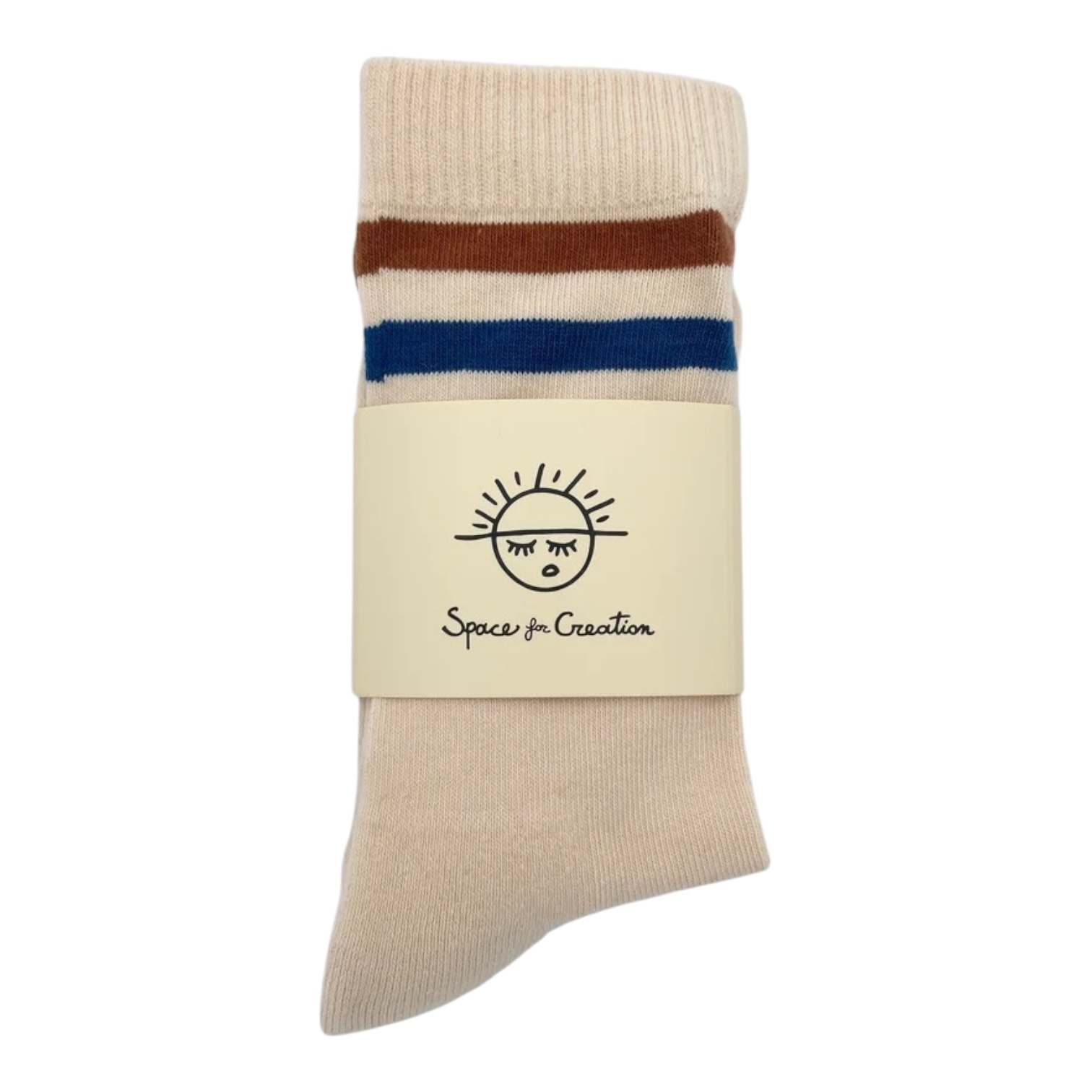Space For Creation Retro Line Sock - Coffee Cream