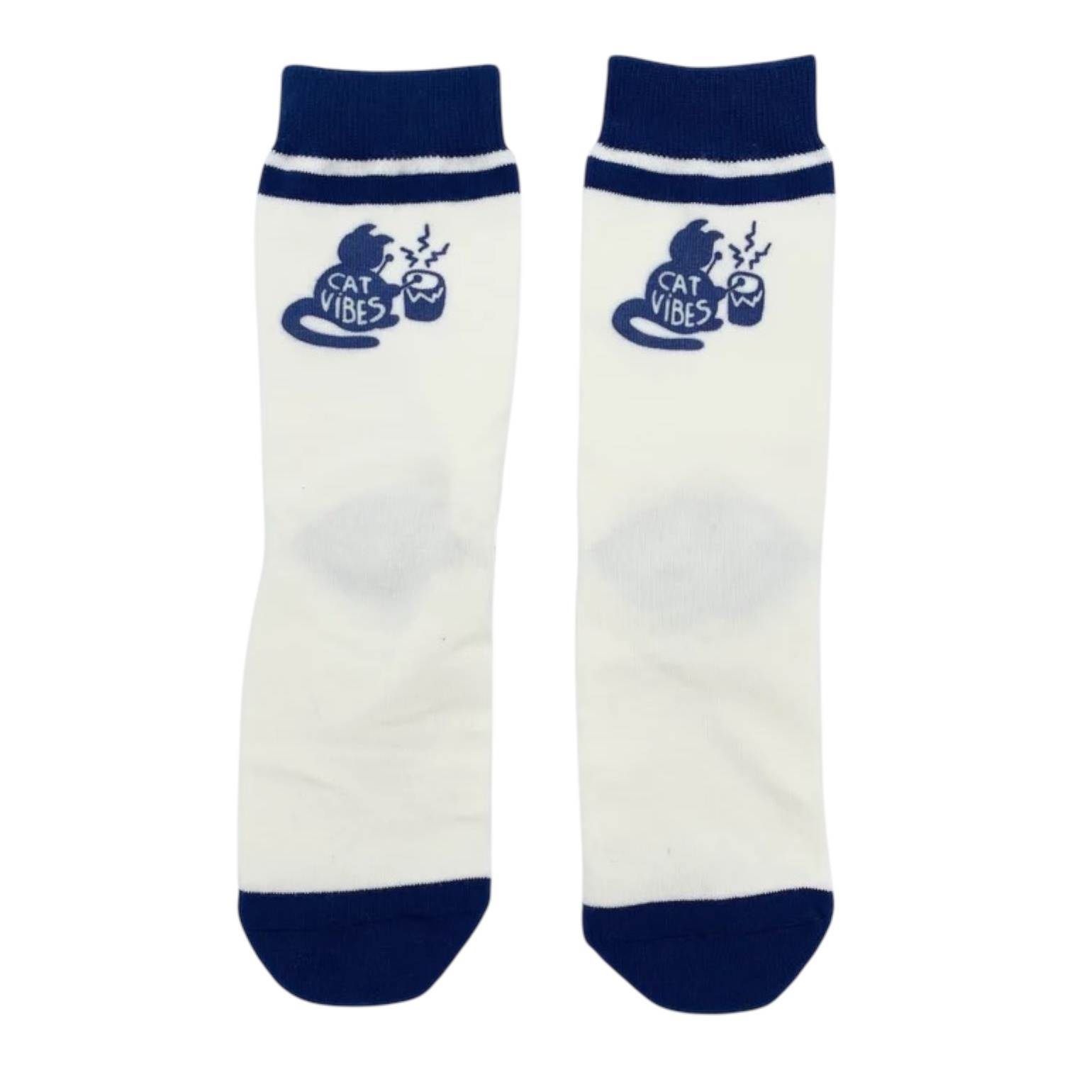 Space For Creation Cat Vibes Sock - White/Blue