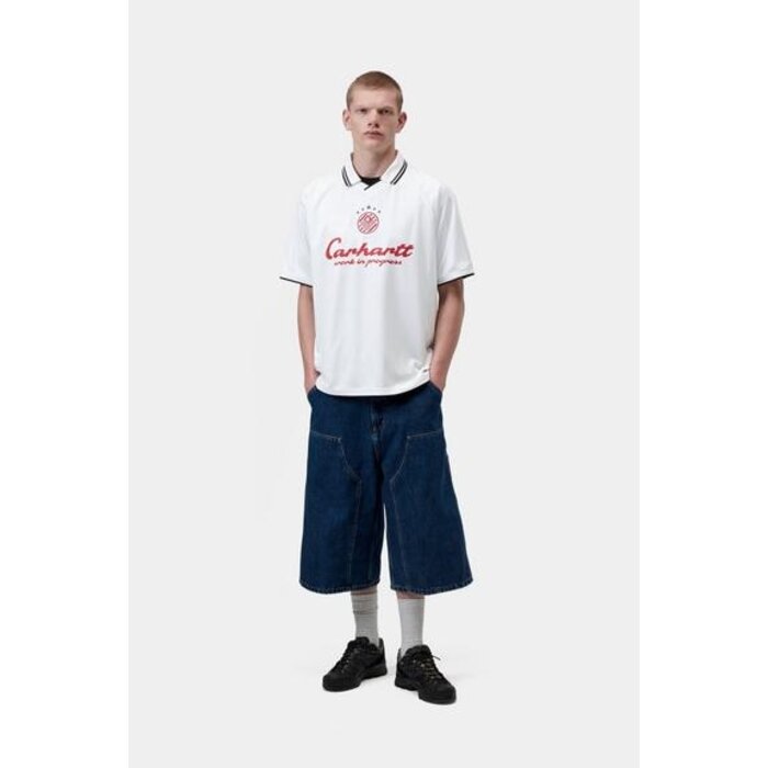Carhartt WIP S/S Terrace Football T-Shirt - Heart Train Jacquard/White