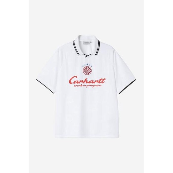 Carhartt WIP S/S Terrace Football T-Shirt - Heart Train Jacquard/White