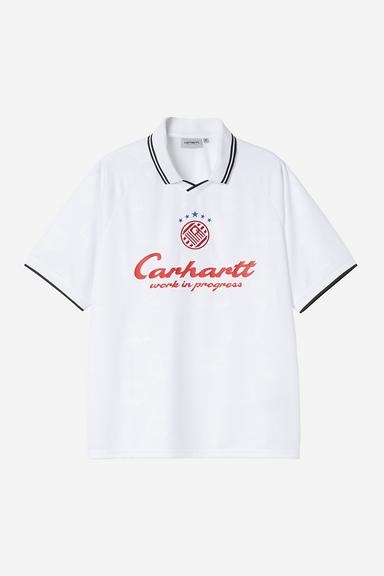 Carhartt WIP S/S Terrace Football T-Shirt - Heart Train Jacquard/White