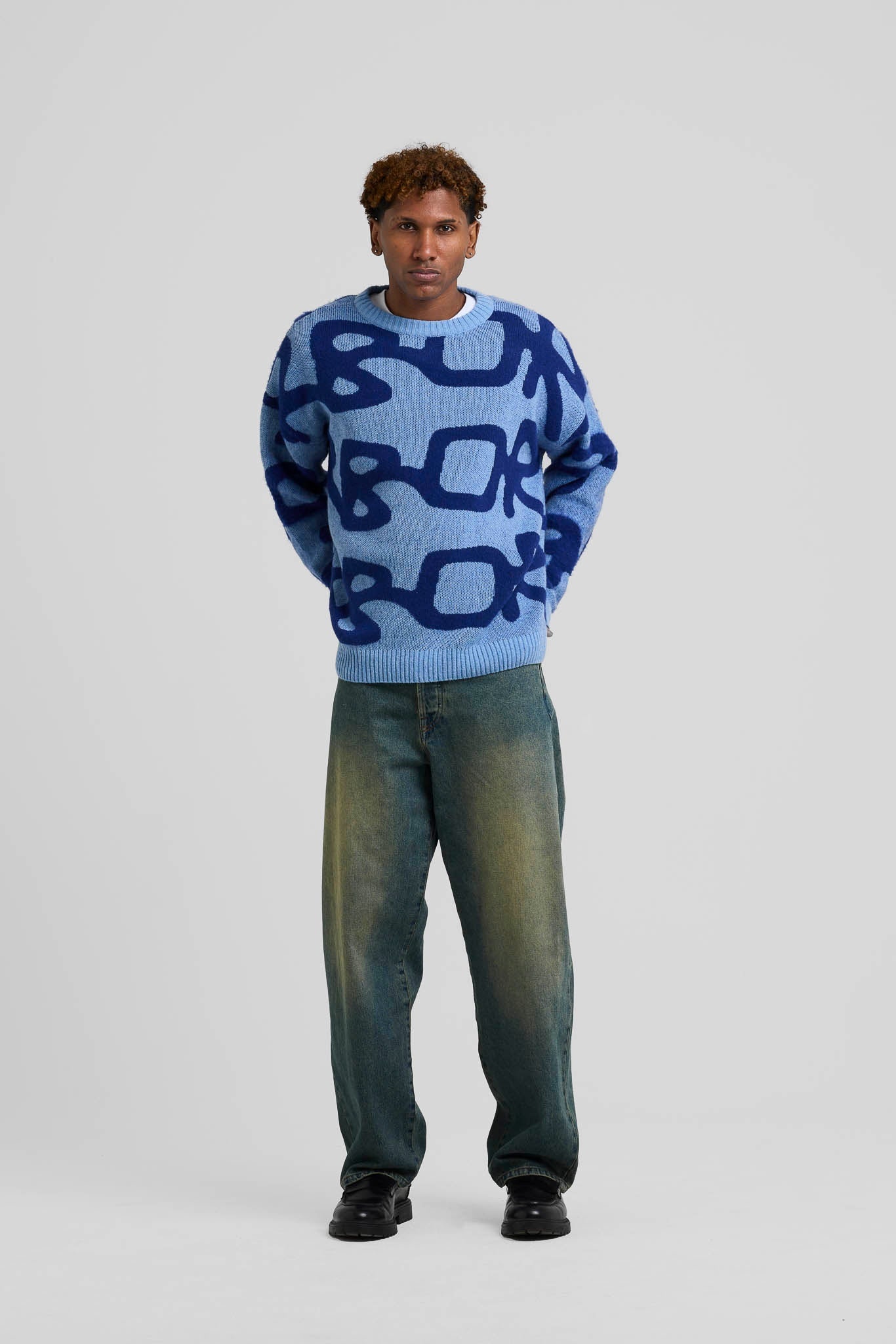 Arbor Antwerp Big Logo Alpaca Knit - Blue