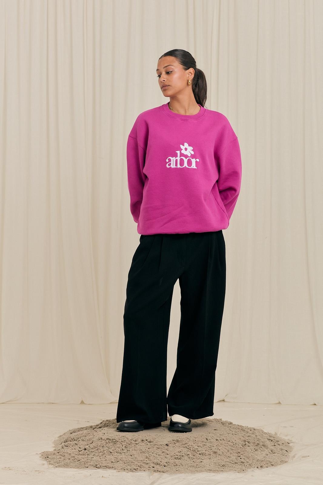 Arbor Antwerp Flower Crewneck - Purple