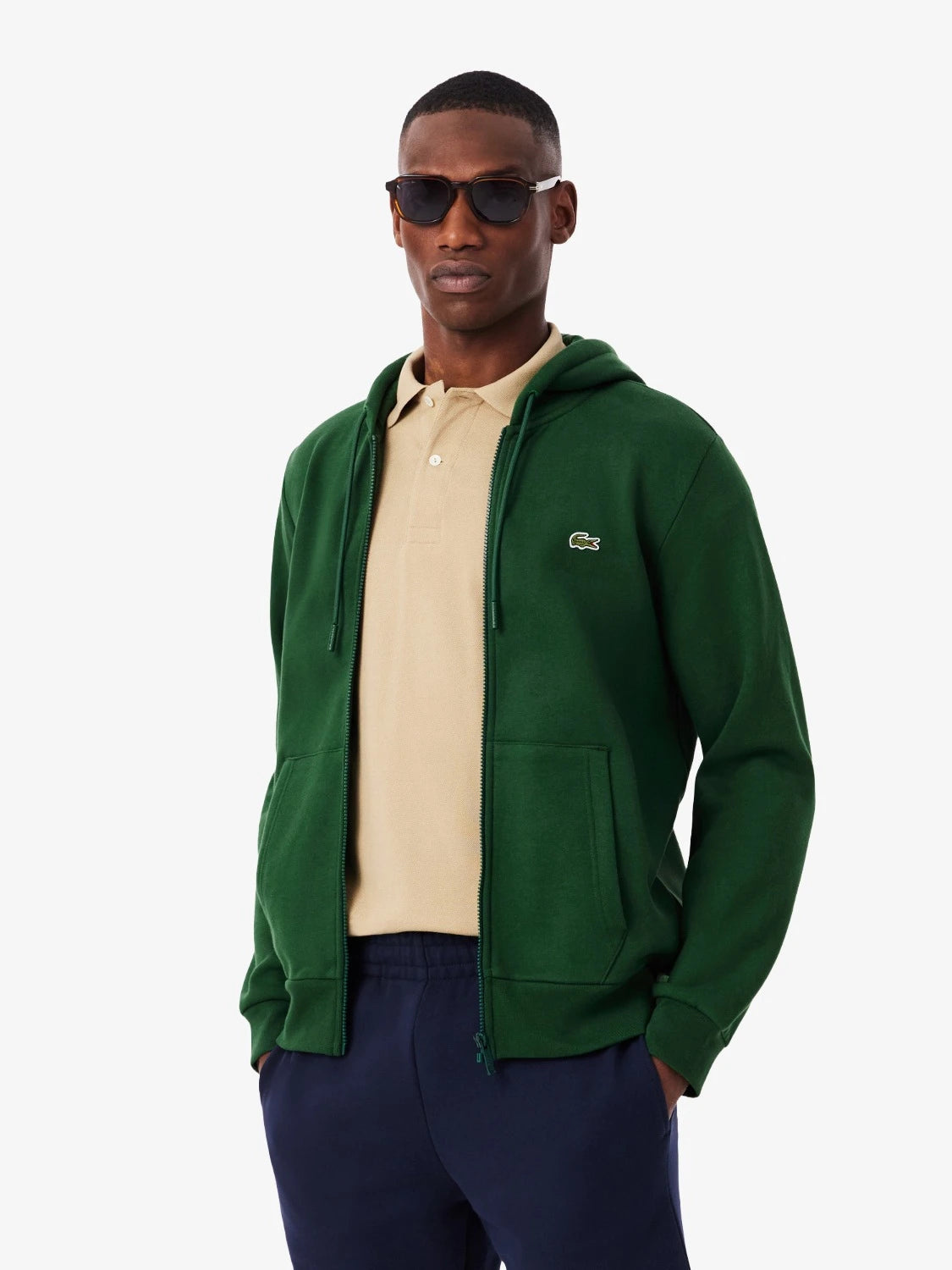 Lacoste Sweatshirt Zippé Lacoste avec Poche Kangourou - Vert