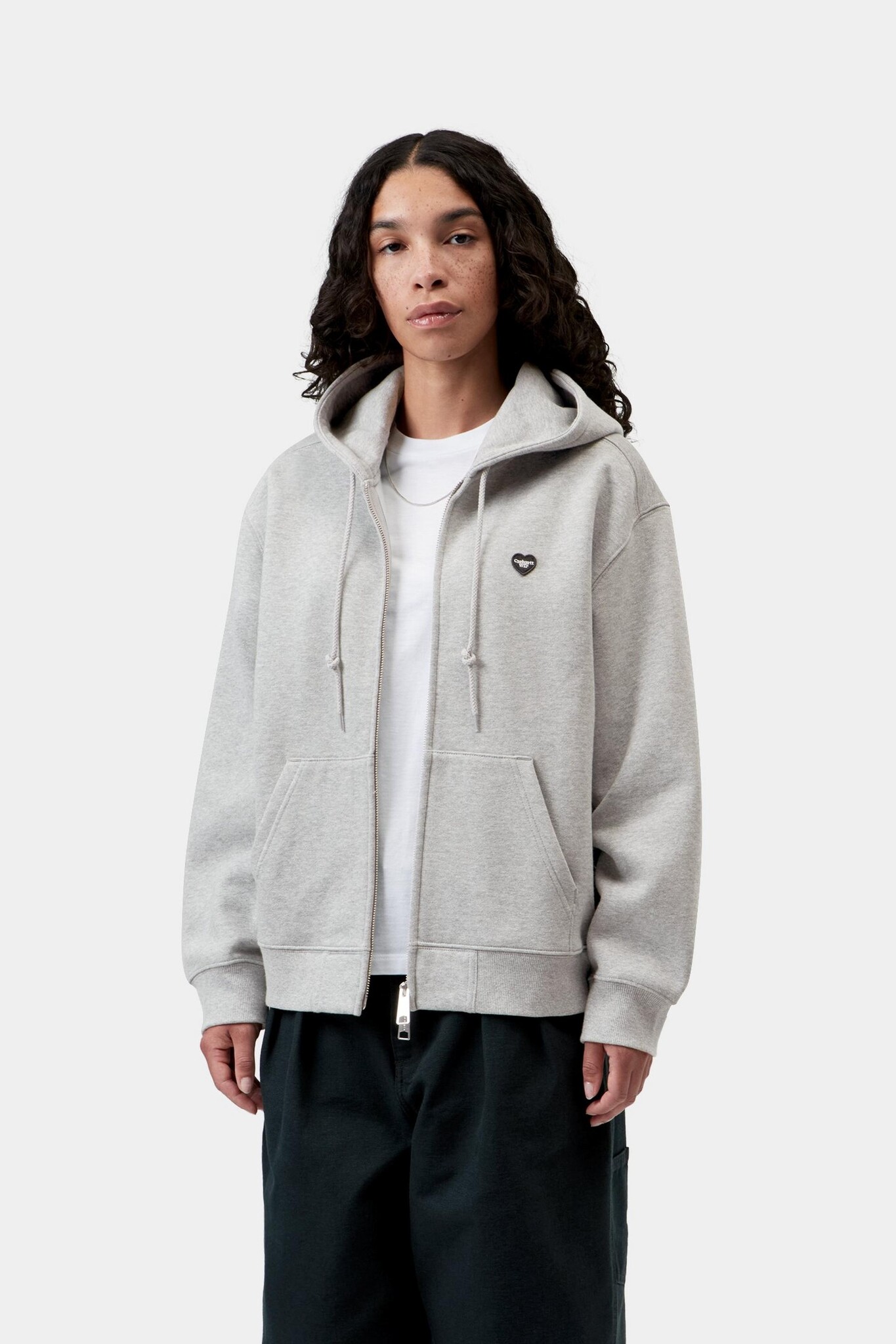 Carhartt WIP W' HD Small Heart Patch Jacket - Grey Heather/Black