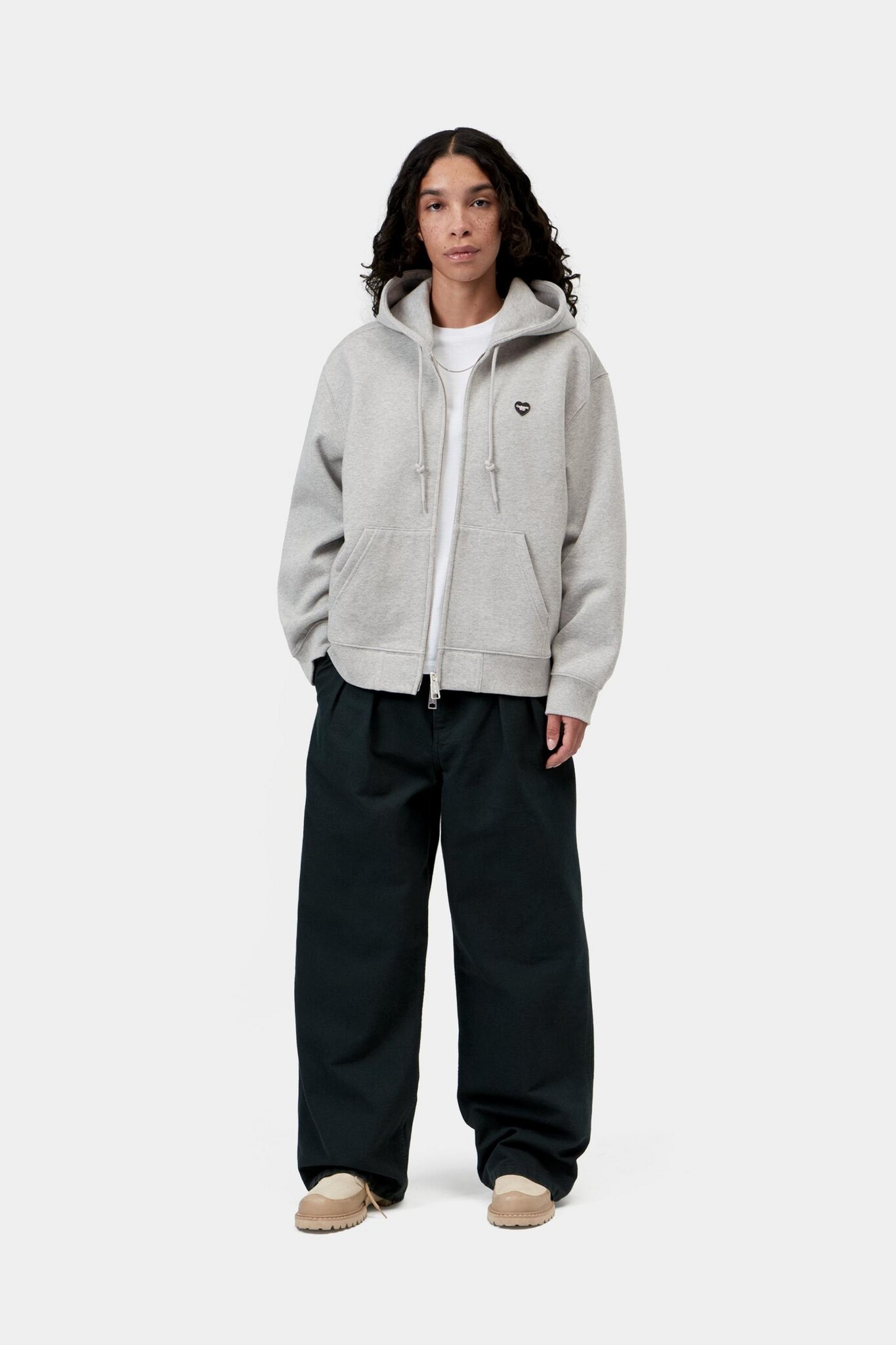 Carhartt WIP W' HD Small Heart Patch Jacket - Grey Heather/Black