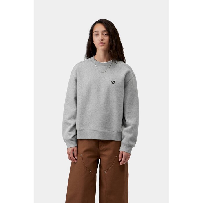 Carhartt WIP W' Small Heart Patch Sweat - Grey Heather/Black
