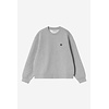 W' Small Heart Patch Sweat - Grey Heather/Black