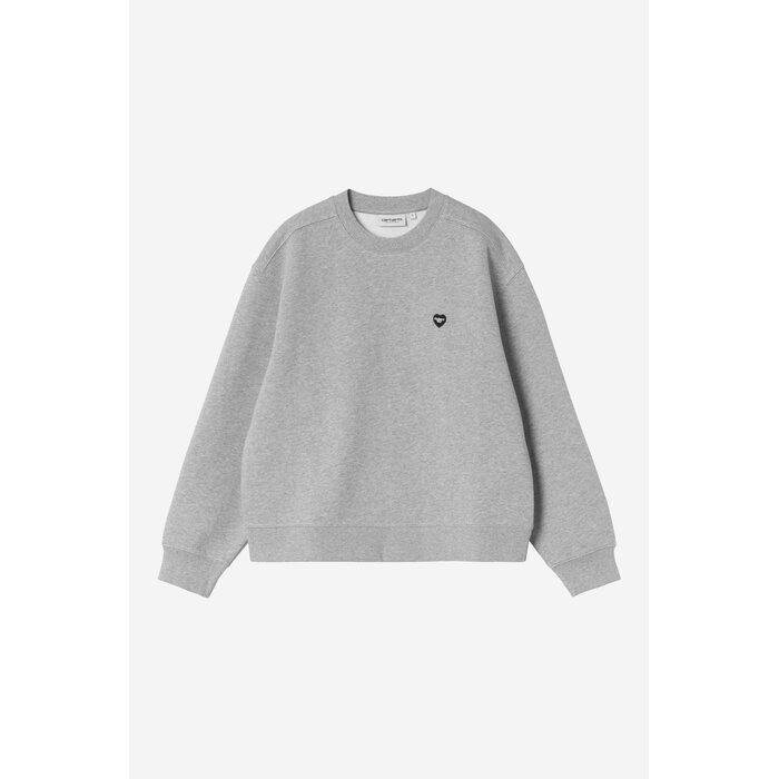 Carhartt WIP W' Small Heart Patch Sweat - Grey Heather/Black