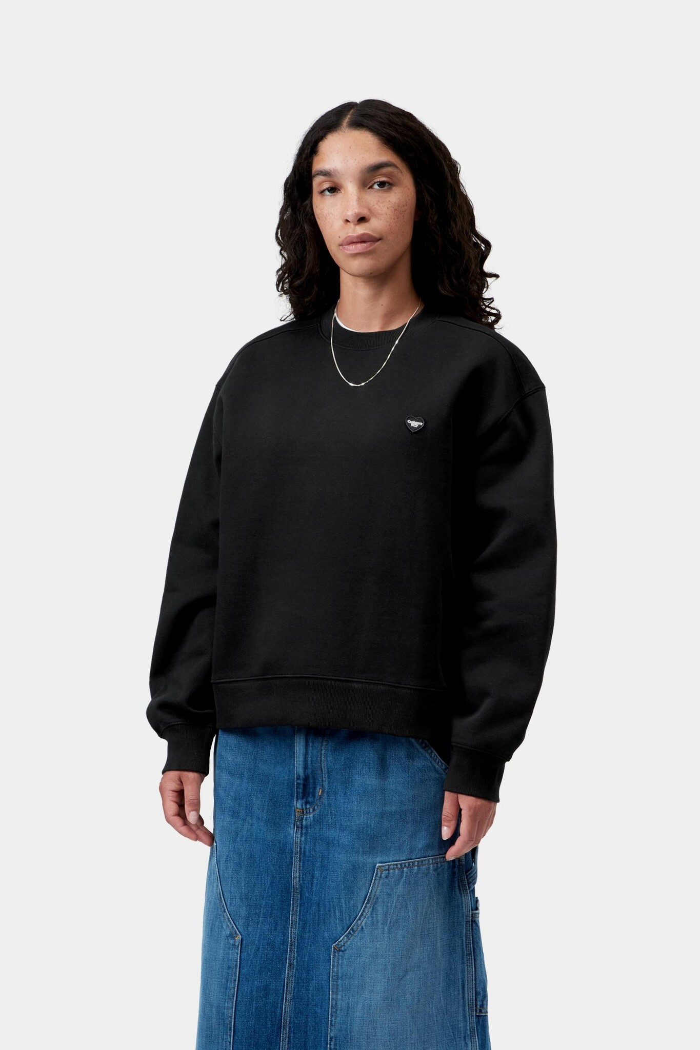 Carhartt WIP W' Small Heart Patch Sweat - Black/Black