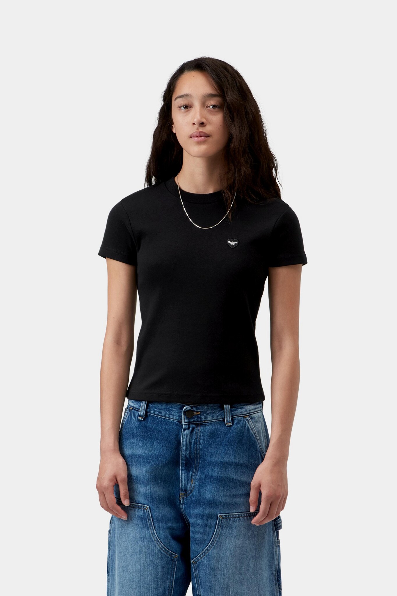 Carhartt WIP W' S/S Small Heart Patch T-Shirt - Black/Black