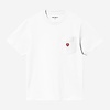 W' S/S Pocket Small Heart T-Shirt - White
