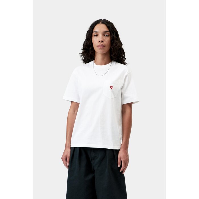 Carhartt WIP W' S/S Pocket Small Heart T-Shirt - White