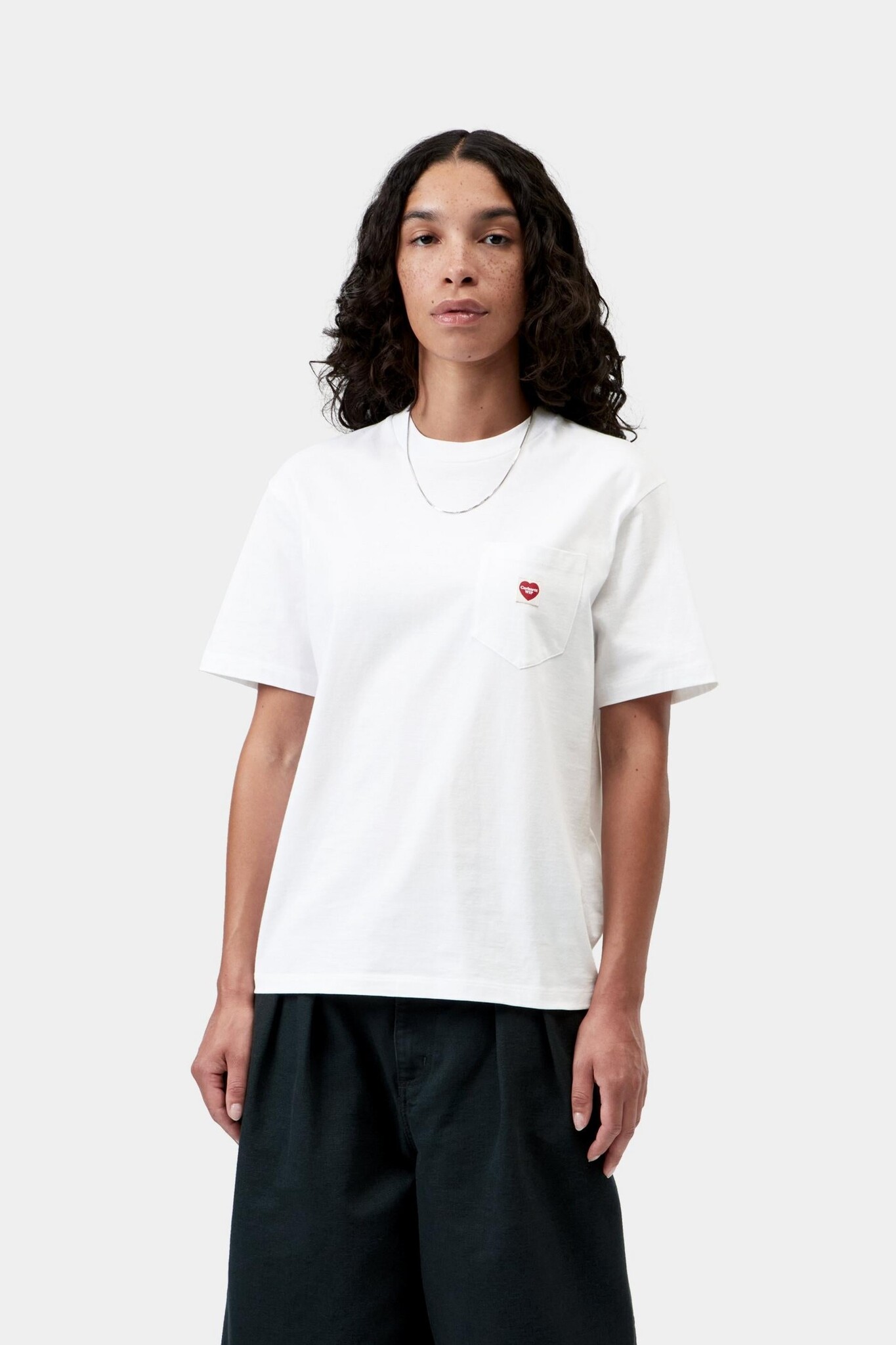 Carhartt WIP W' S/S Pocket Small Heart T-Shirt - White