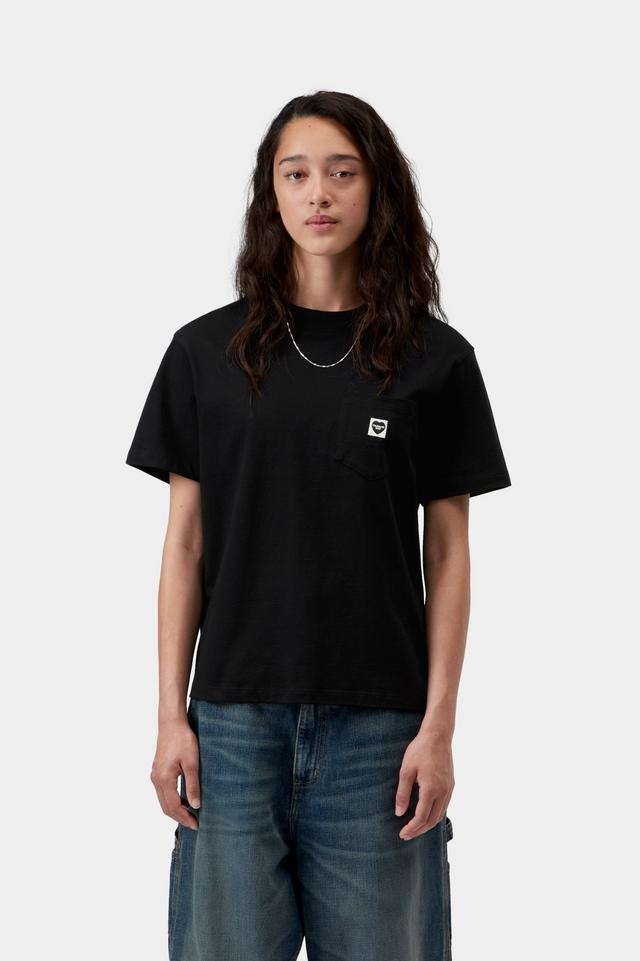 Carhartt WIP W' S/S Pocket Small Heart T-Shirt - Black