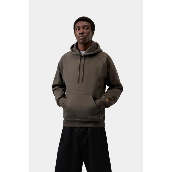 Carhartt WIP Hooded Chase Sweat - Shungite/Gold