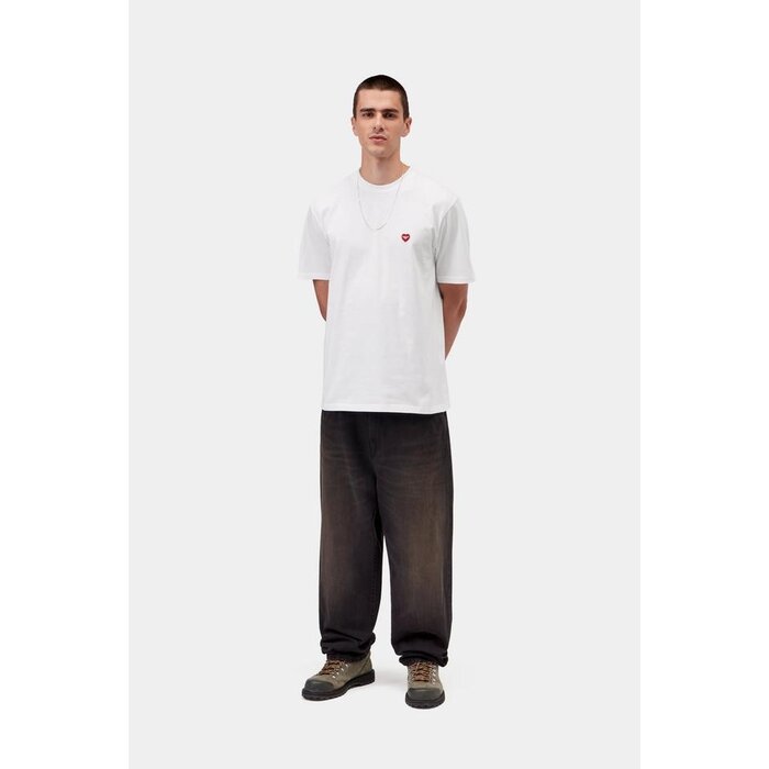 Carhartt WIP S/S Small Heart T-Shirt - White/Red