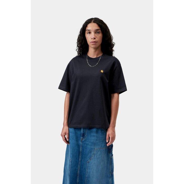 Carhartt WIP W' S/S Chase T-Shirt - Dark Navy/Gold