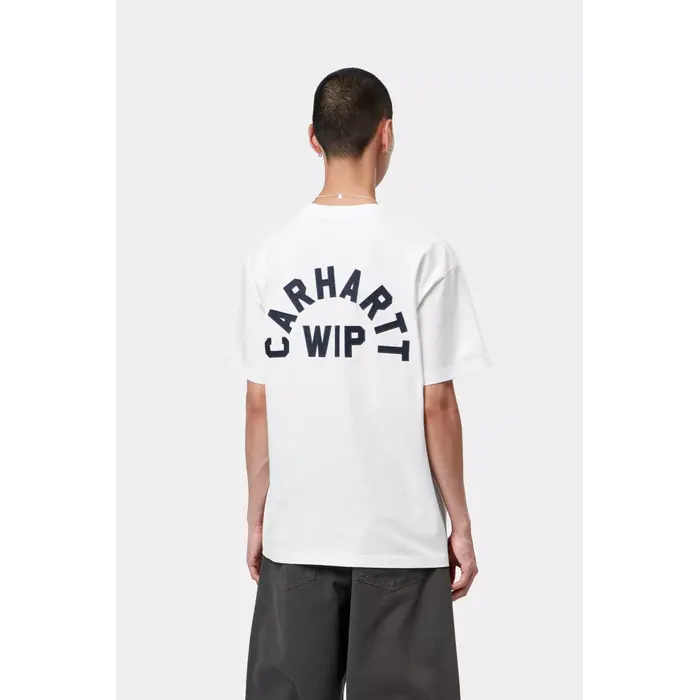 Carhartt WIP S/S Arch Script T-Shirt - White/Dark Navy