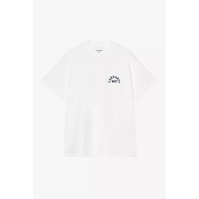 Carhartt WIP S/S Arch Script T-Shirt - White/Dark Navy