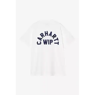 Carhartt WIP S/S Arch Script T-Shirt - White/Dark Navy