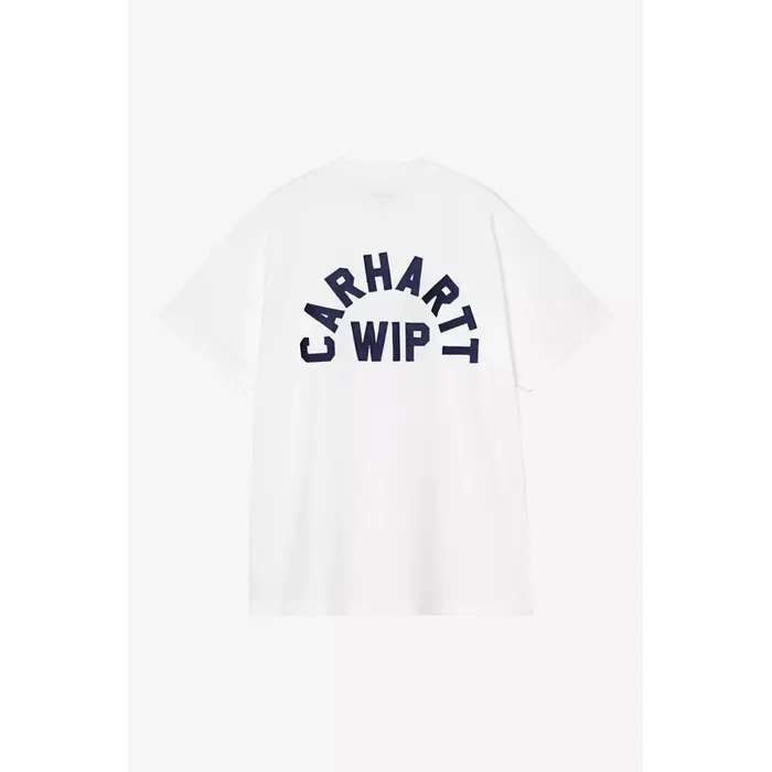 Carhartt WIP S/S Arch Script T-Shirt - White/Dark Navy