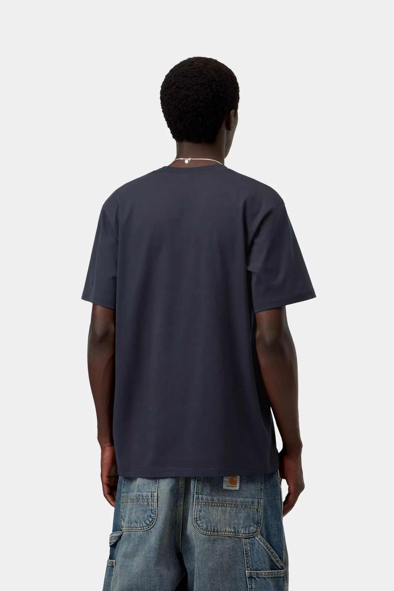 Carhartt WIP S/S Script T-Shirt - Dark Navy/Dark Scarab