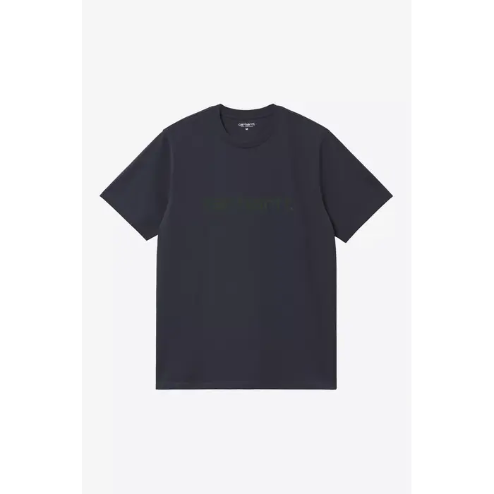 Carhartt WIP S/S Script T-Shirt - Dark Navy/Dark Scarab