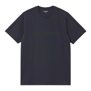 Carhartt WIP S/S Script T-Shirt - Dark Navy/Dark Scarab