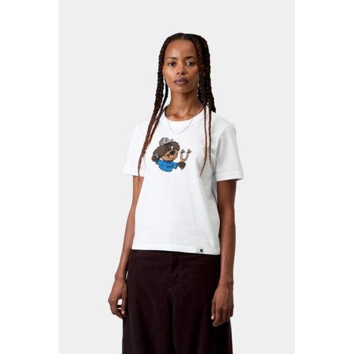 Carhartt WIP W' S/S Slingshot T-Shirt - White (Heavy Stone Wash)