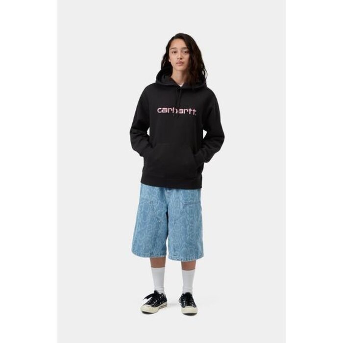 Carhartt WIP W' Hooded Carhartt Sweat - Black/Hortensia