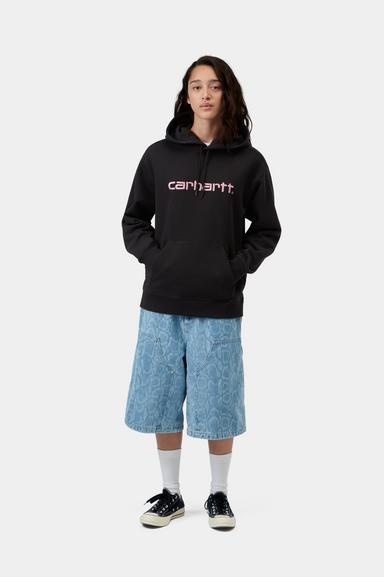 Carhartt WIP W' Hooded Carhartt Sweat - Black/Hortensia