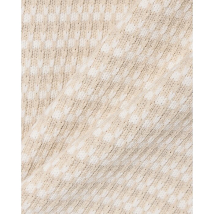 Lacoste Pull Sans Manches Rayé - Beige/Gris Clair/Blanc
