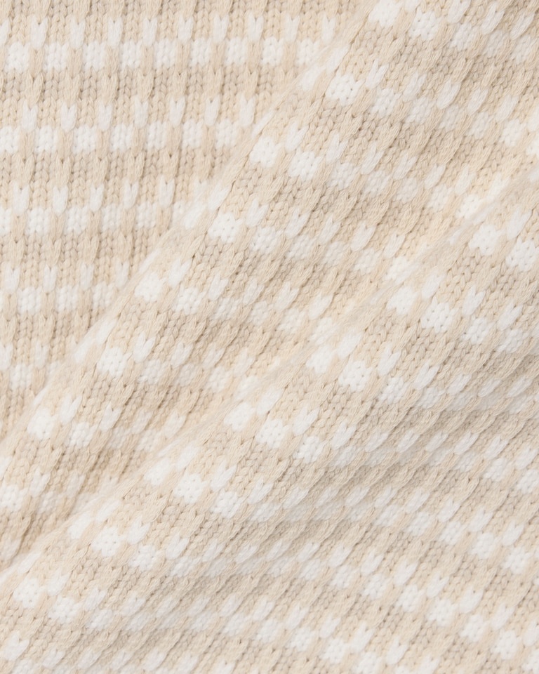 Lacoste Pull Sans Manches Rayé - Beige/Gris Clair/Blanc