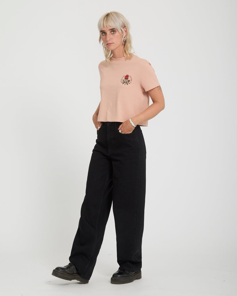 Volcom Dial Crop Tee - Misty Rose