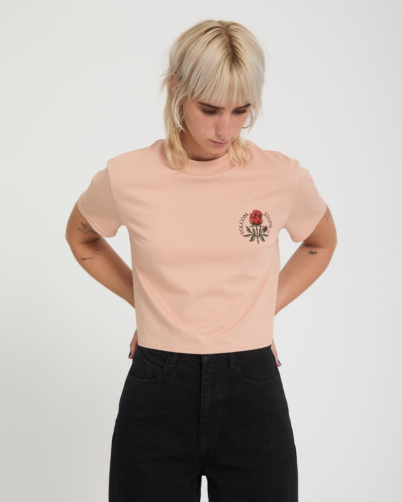 Volcom Dial Crop Tee - Misty Rose