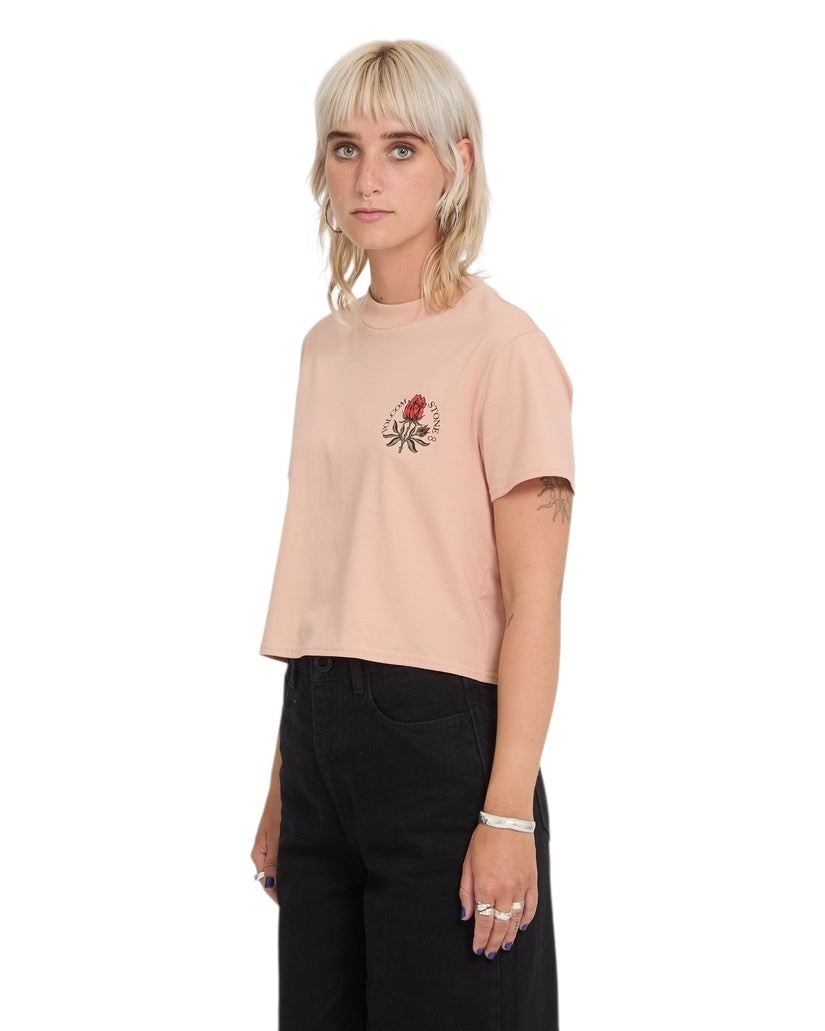 Volcom Dial Crop Tee - Misty Rose