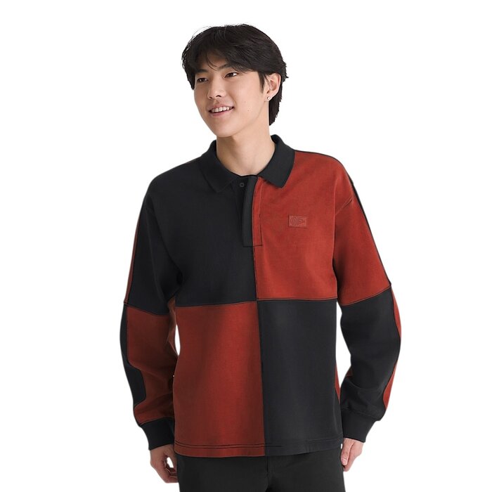 Vans Check Rugby L/S Knit - Poppy Ember