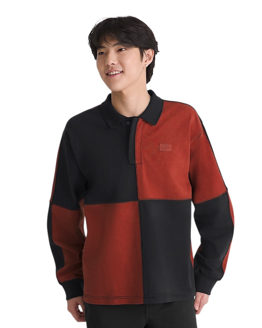 Vans Check Rugby L/S Knit - Poppy Ember