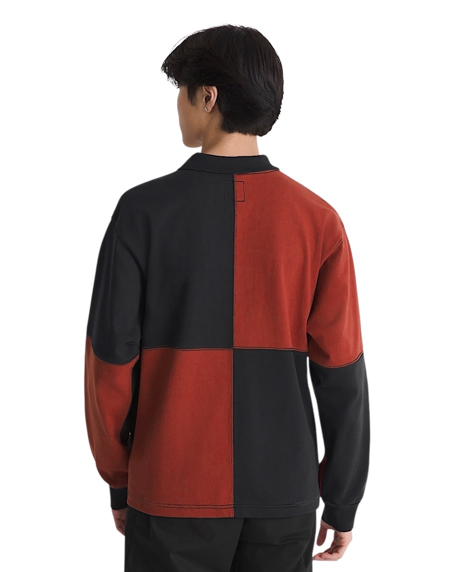 Vans Check Rugby L/S Knit - Poppy Ember