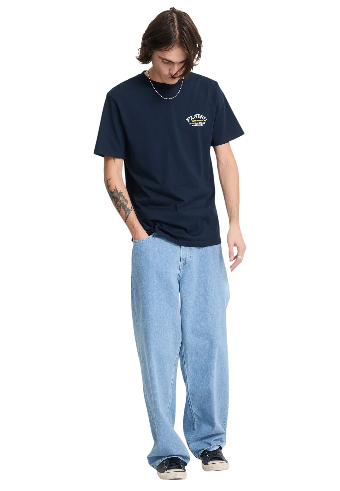 Volcom Flying Machine S/S T-Shirt - Marine