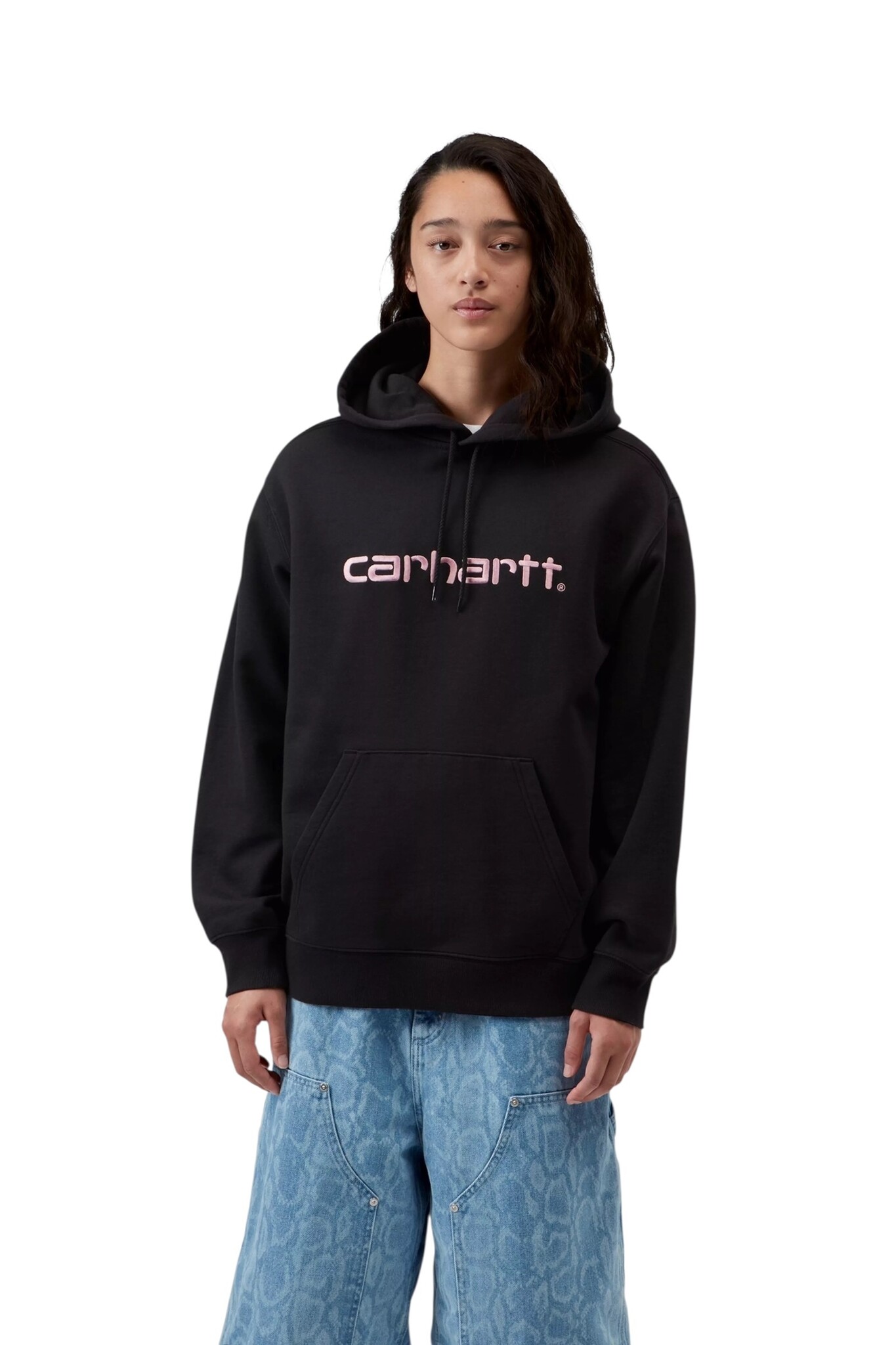 Carhartt WIP W' Hooded Carhartt Sweat - Black/Hortensia