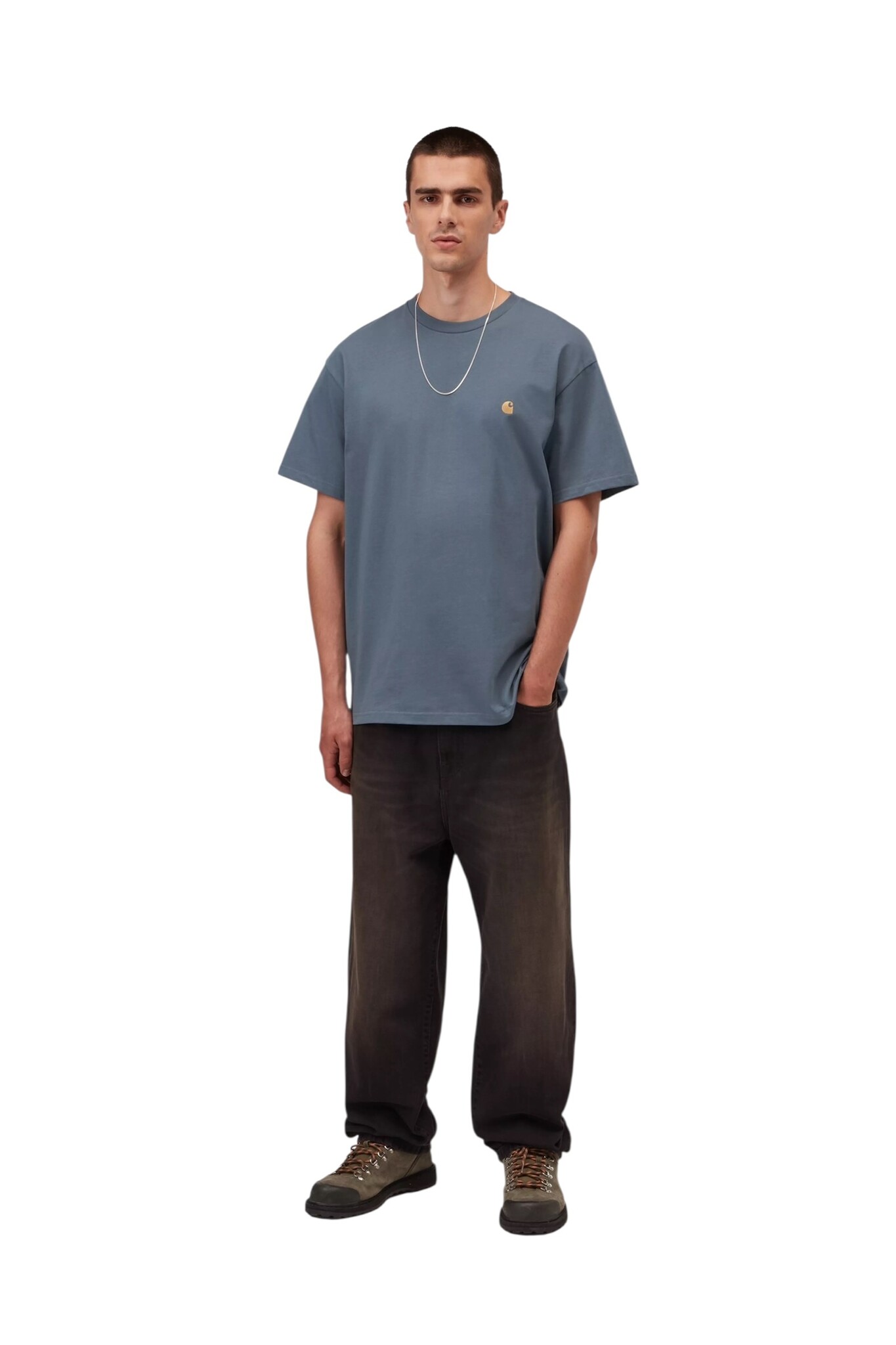 Carhartt WIP S/S Chase T-Shirt - Icesheet/Gold